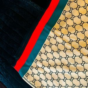 SCARF -SHAWL Designer inspired black one side/tan the opposite side.